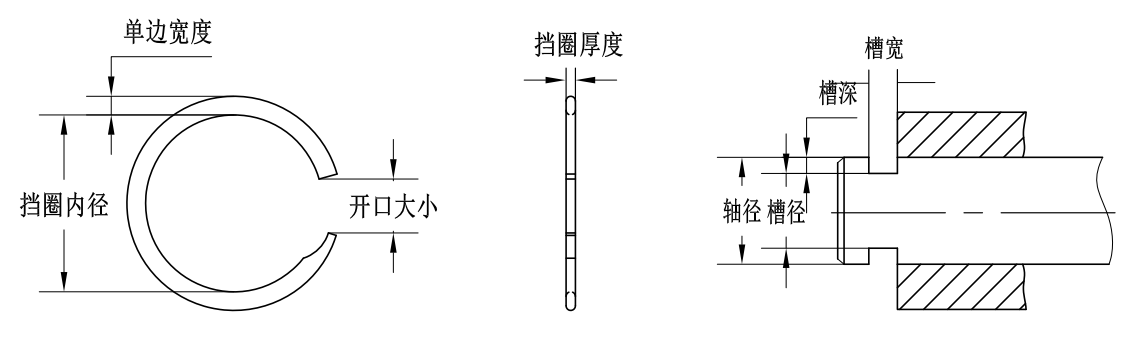 VZM-50軸用單層螺旋擋圈